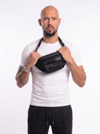 Cobra Leather Waist Pack Black