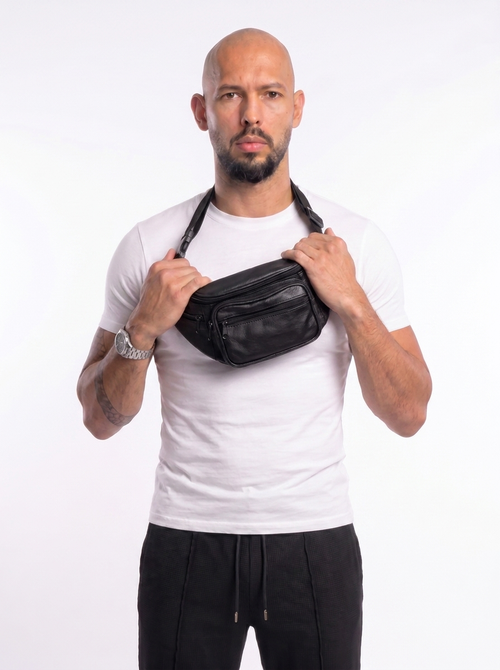 Cobra Leather Waist Pack Black