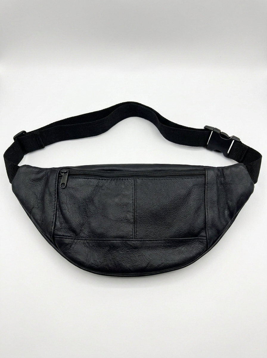Cobra Leather Waist Pack Black