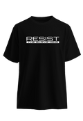 Resist 2 Black front view Top G men's t shirt
