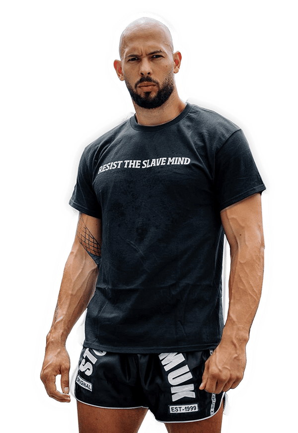 RESIST Black back view Top G men's t shirt