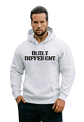 Built Different Hoodie White front view Top G men's hoodie