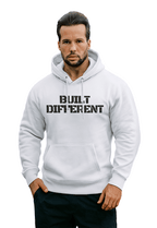 Built Different Hoodie White front view Top G men's hoodie
