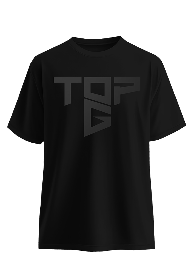 Top Tee Blackout Edition front view Top G men's t shirt