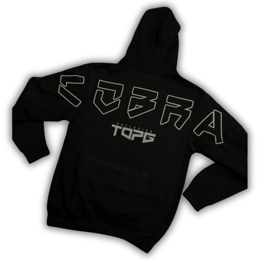 Cobra Shield Silver Shadow back view Top G men's hoodie