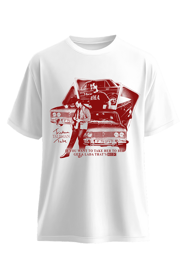 The Lada Effect Tee White front view Top G men's t shirt