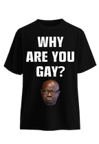 Why are you Gay? Black Face front view Top G men's t shirt