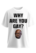 Why are you Gay? White front view Top G men's t shirt